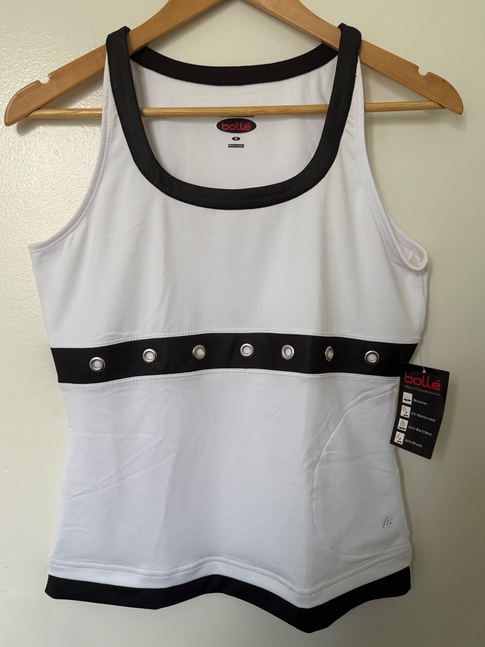 NEW! Bolle White / Black Tennis Top sleeveless shirt High Performance M